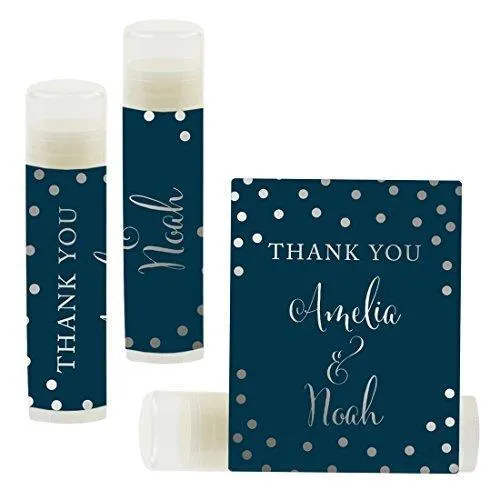 Custom Name Wedding Party Lip Balm Party Favors, Thank You, Bride & Groom