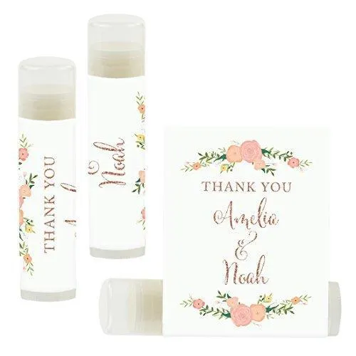 Custom Name Wedding Party Lip Balm Party Favors, Thank You, Bride & Groom