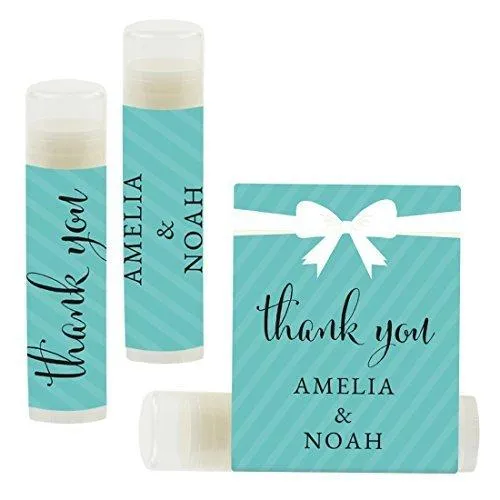 Custom Name Wedding Party Lip Balm Party Favors, Thank You, Bride & Groom