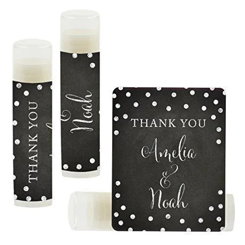 Custom Name Wedding Party Lip Balm Party Favors, Thank You, Bride & Groom