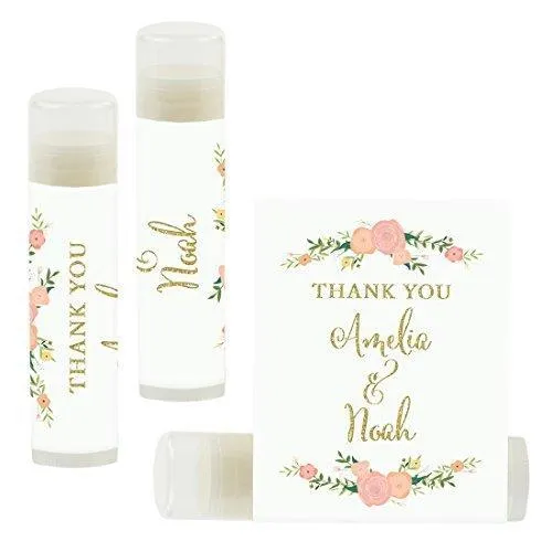 Custom Name Wedding Party Lip Balm Party Favors, Thank You, Bride & Groom