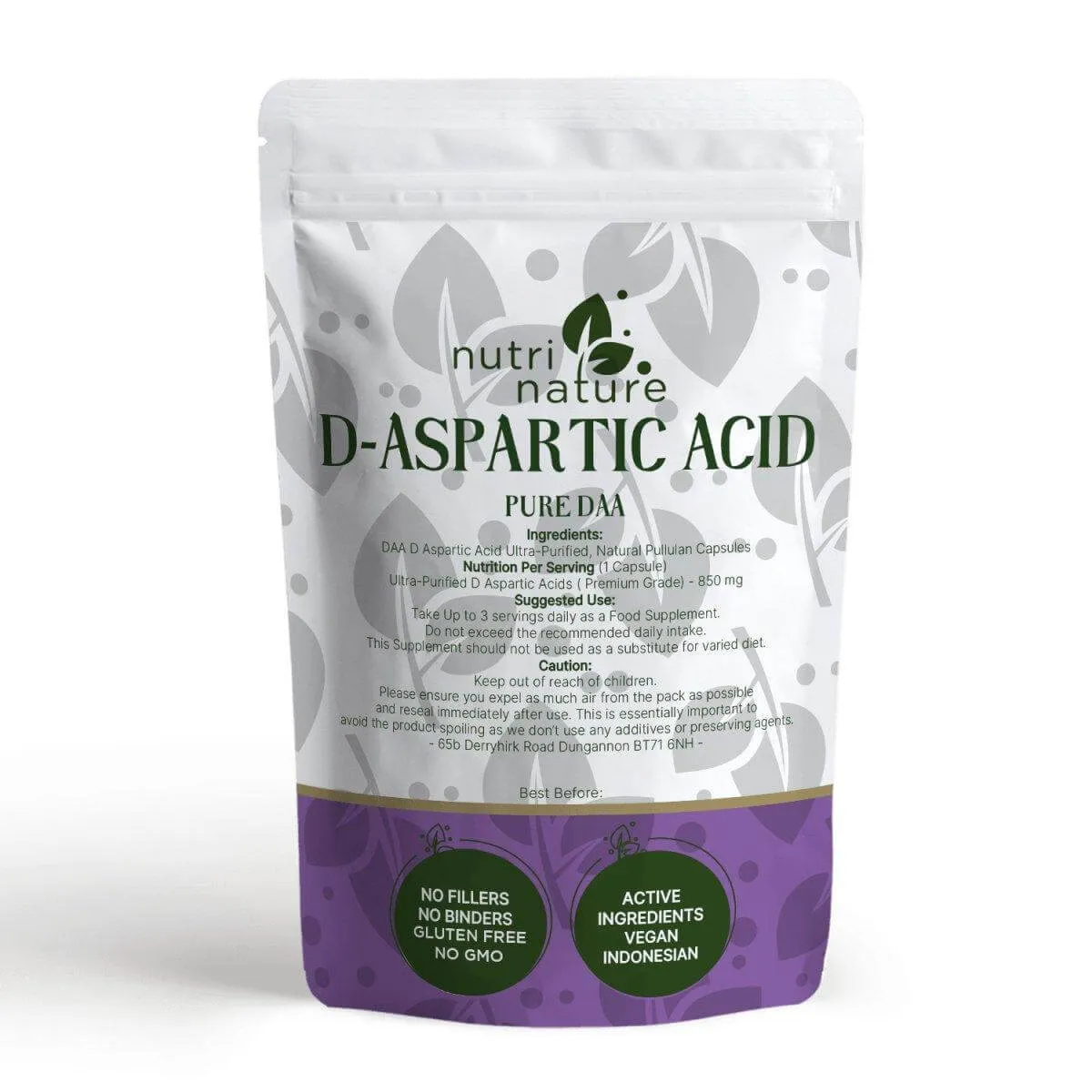 DAA D Aspartic Acid 850mg