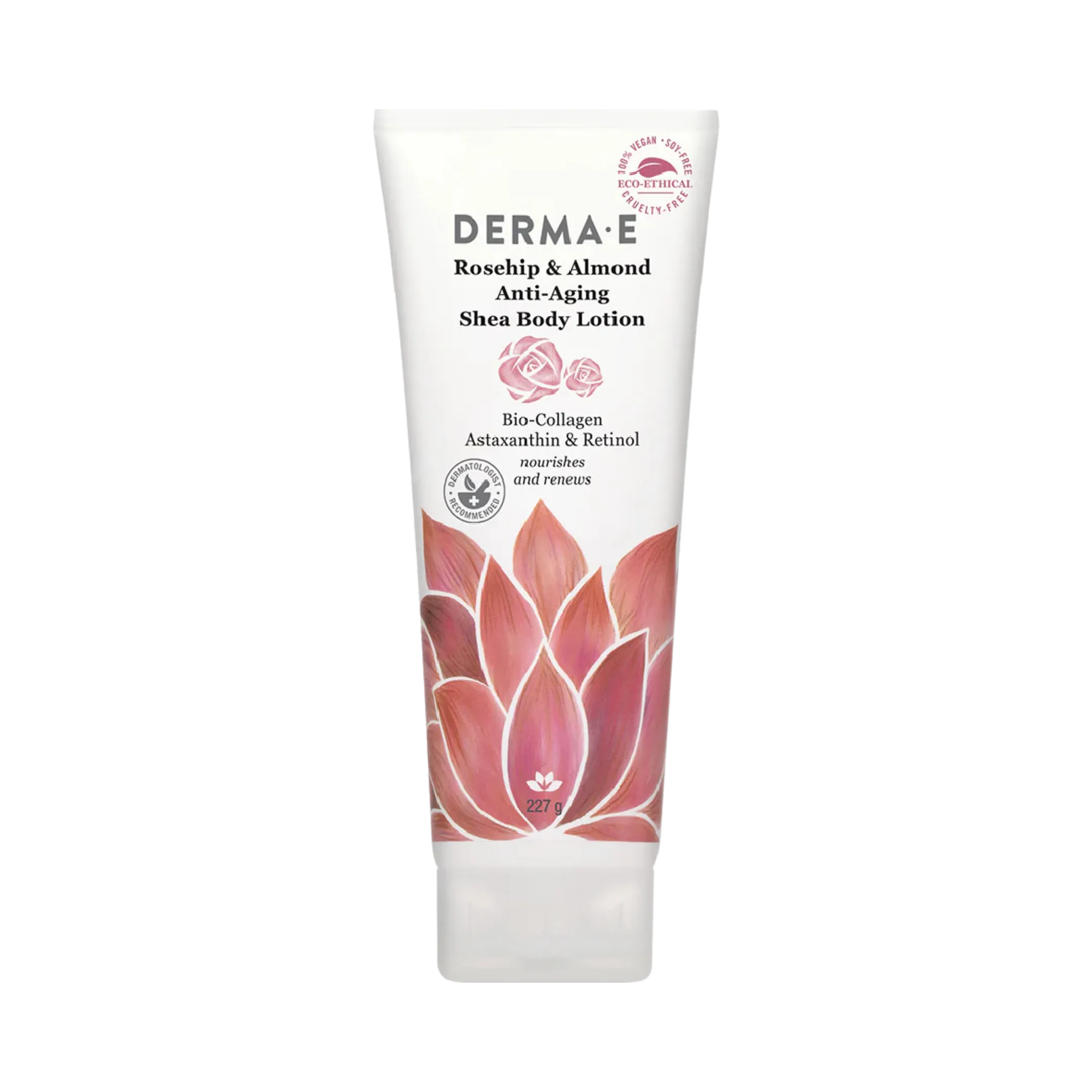 Derma E, Rosehip & Almond Anti-Aging Shea Body Lotion, 8 Oz
