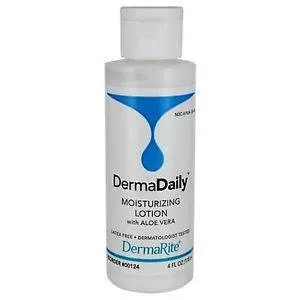 DermaRite 00124 DermaDaily Moisturizing Lotion with Aloe Vera - 4 ounce bottle, One bottle