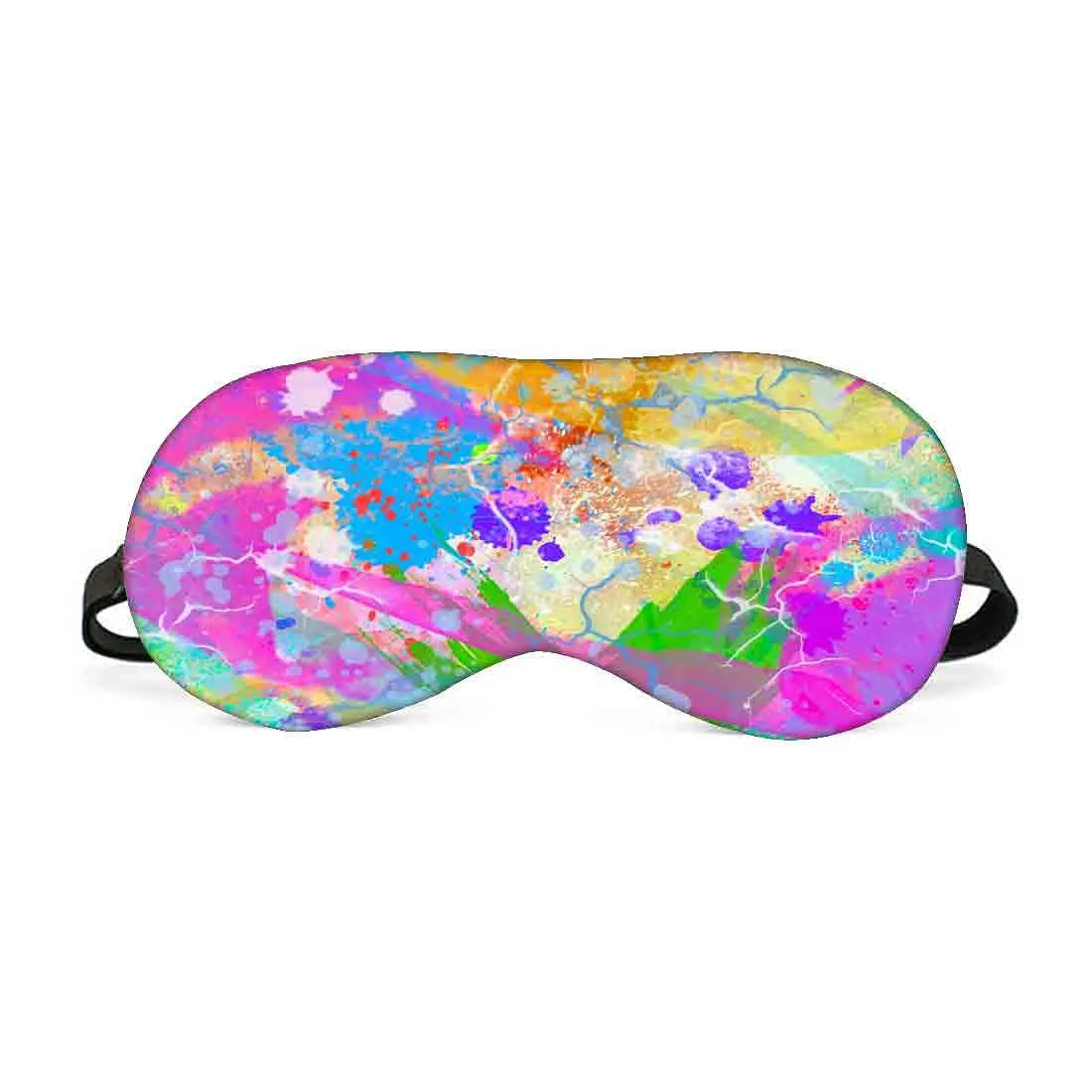 Designer Travel Eye Mask for Sleeping - Multi Watercolor - Made in India