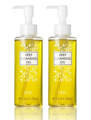 DHC Deep Cleansing Oil Medium 2 pack, Facial Cleansing Oil, Makeup Remover, Cleanses without Clogging Pores, Residue-Free, Fragrance and Colorant Free, All Skin Types, 4.1 fl. oz.