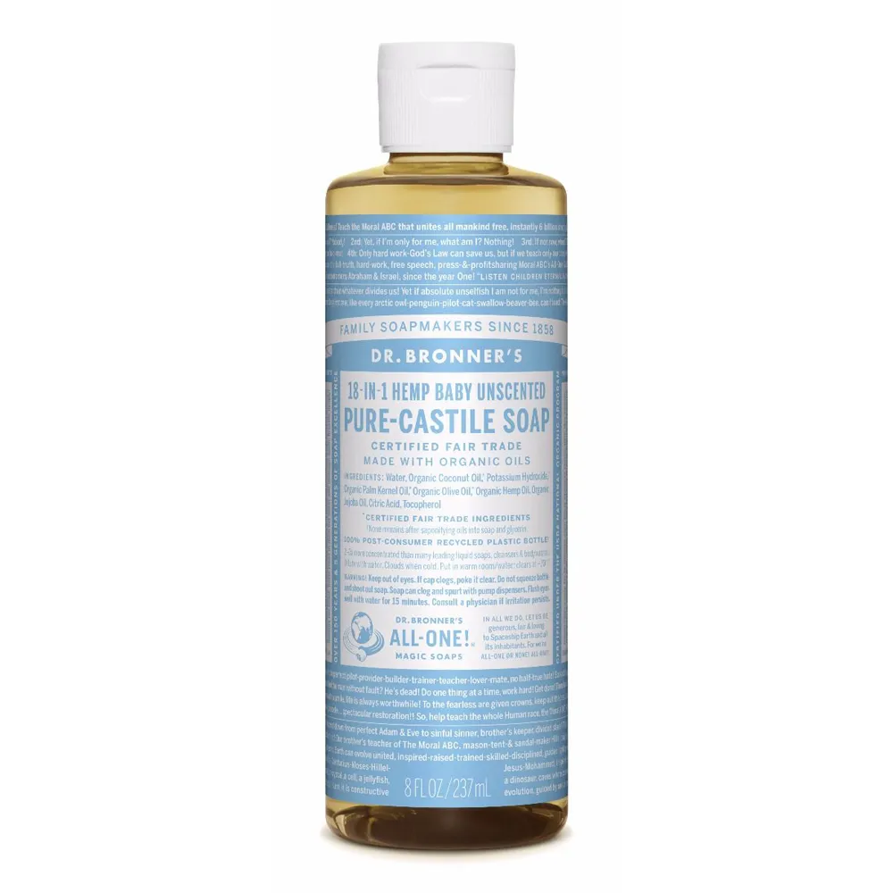 Dr. Bronner's Baby Unscented Pure-Castile Liquid Soap - Multiple Sizes