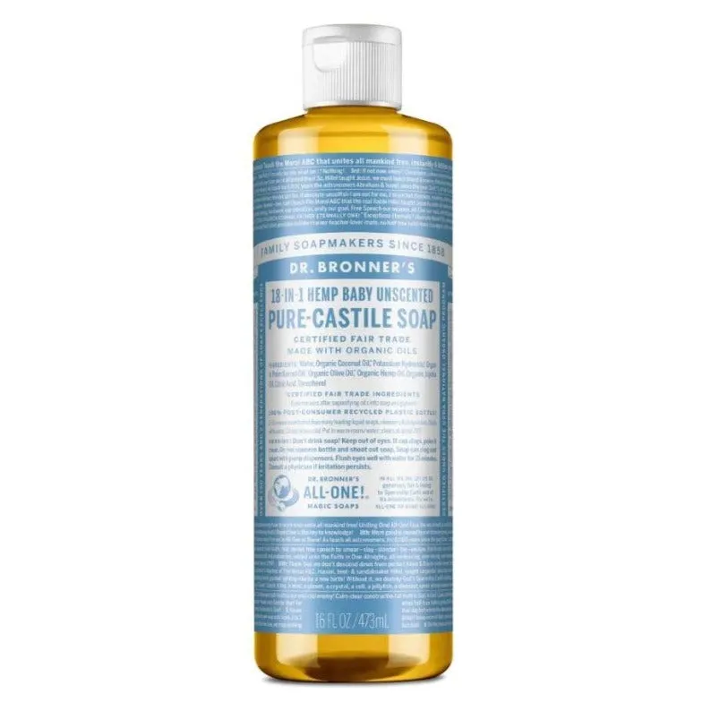 Dr. Bronner's Baby Unscented Pure-Castile Liquid Soap - Multiple Sizes