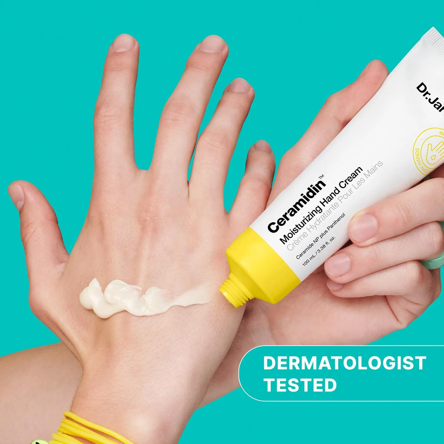 Dr.Jart  Ceramidin Moisturizing Hand Cream For Dry Hands with Ceramides and Panthenol | Korean Skin Care, 3.38 Fl Oz