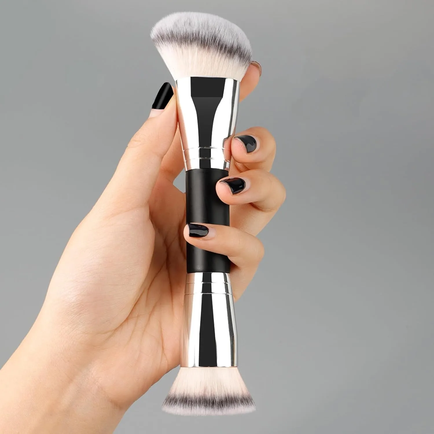 Duals-Ended Cream   Powder Brush 2 In 1 Makeup Brushes For Blending And Application Of Liquid Powder Cream And Blusher