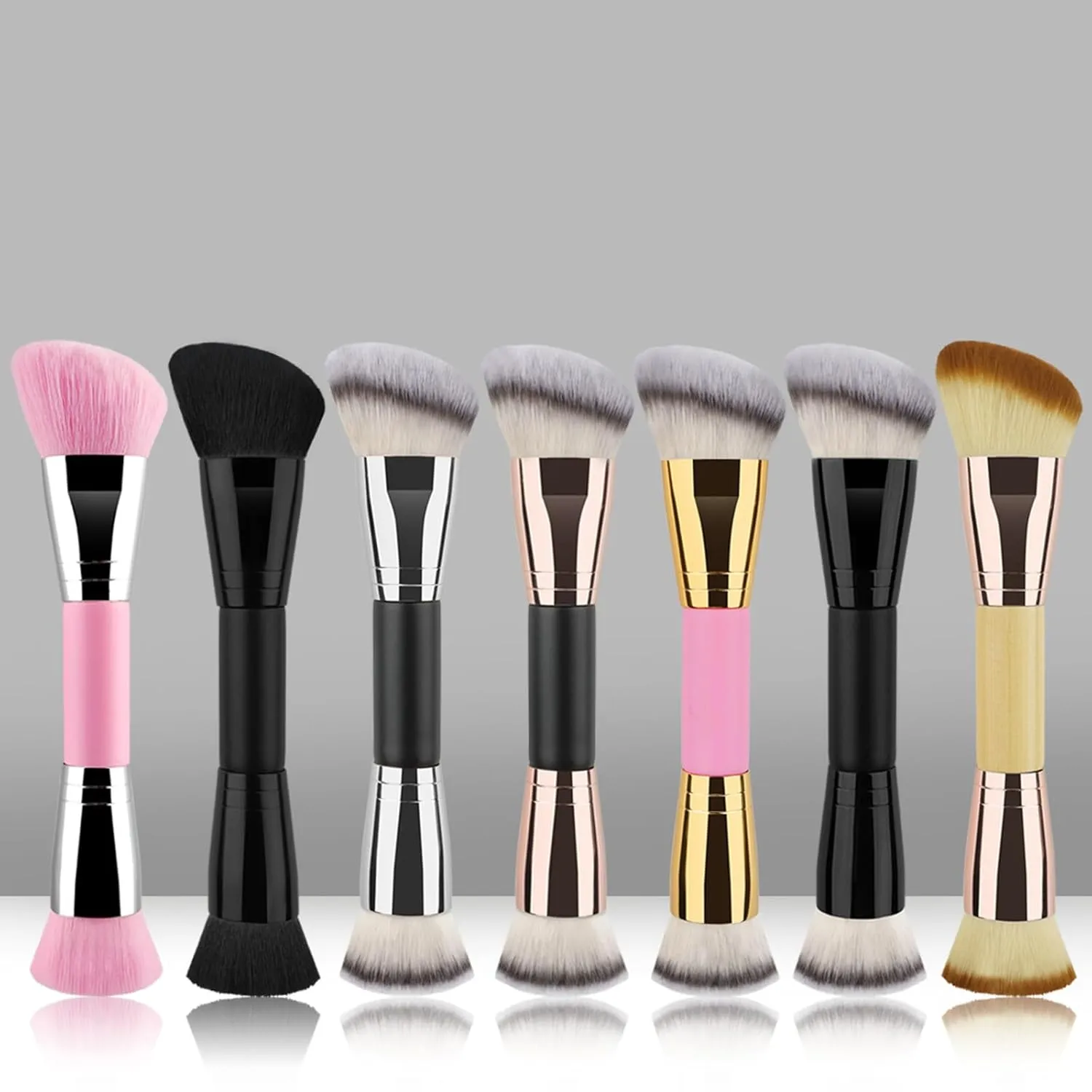 Duals-Ended Cream   Powder Brush 2 In 1 Makeup Brushes For Blending And Application Of Liquid Powder Cream And Blusher