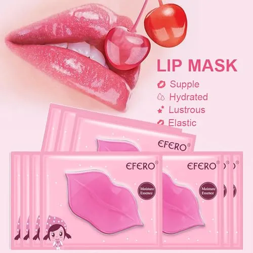Eakroo 20 Pairs Lip Masks & Eye Mask, Power Crystal Gel 24K Lip Eye Mask, Effectively Nourishes the Lip & Eye Skin, Anti-Aging Eye Patches for Moisturizing, Reducing Fine Lines Dark Circle