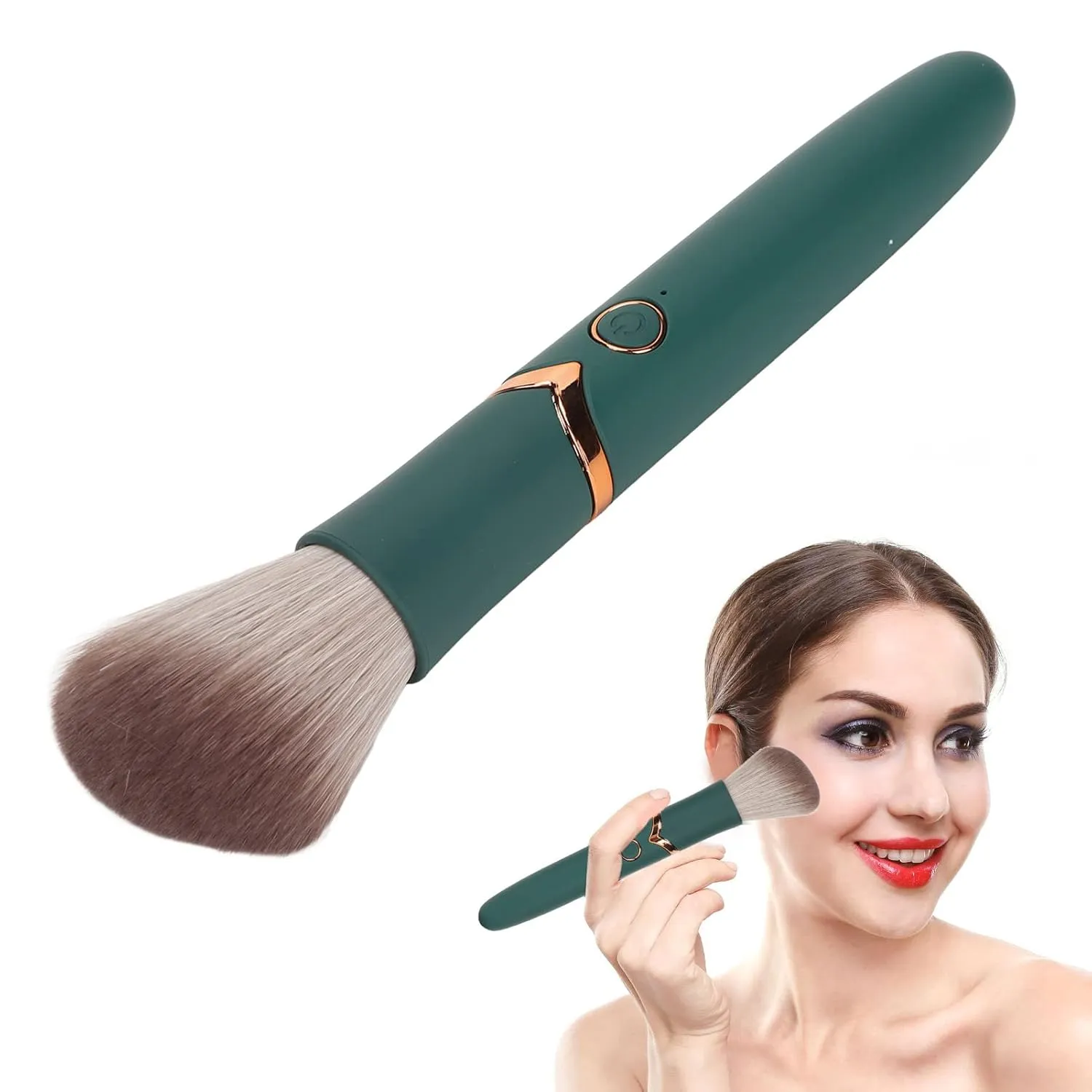 Electric Makeup Brush, Soft Face Beauty Powder Based Brush with 10 Gears, Buffing Blending and Face Brush for Liquid Cream and Powder Red