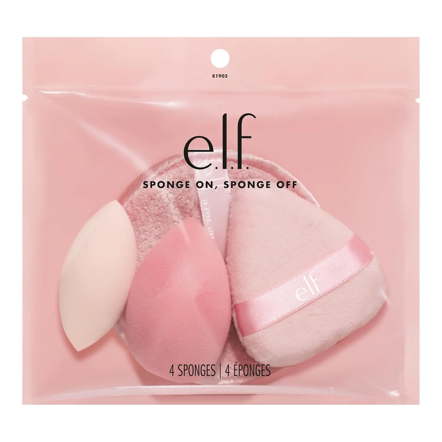 e.l.f. Sponge On, Sponge Off Kit, Four-Piece Makeup Sponge Set For Flawlessly Applying, Blending & Removing Face Makeup, Vegan & Cruelty-Free