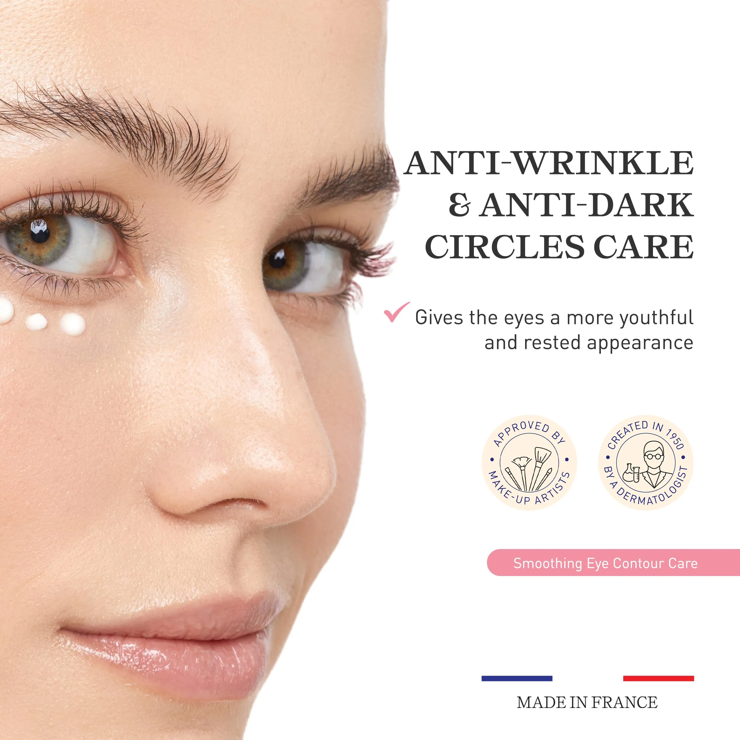 Embryolisse Smoothing Eye Contour Care. Revitalizing Gel Cream Treatment. Reduce Fine Lines, Circles, Puffiness, 0.50 fl.oz.