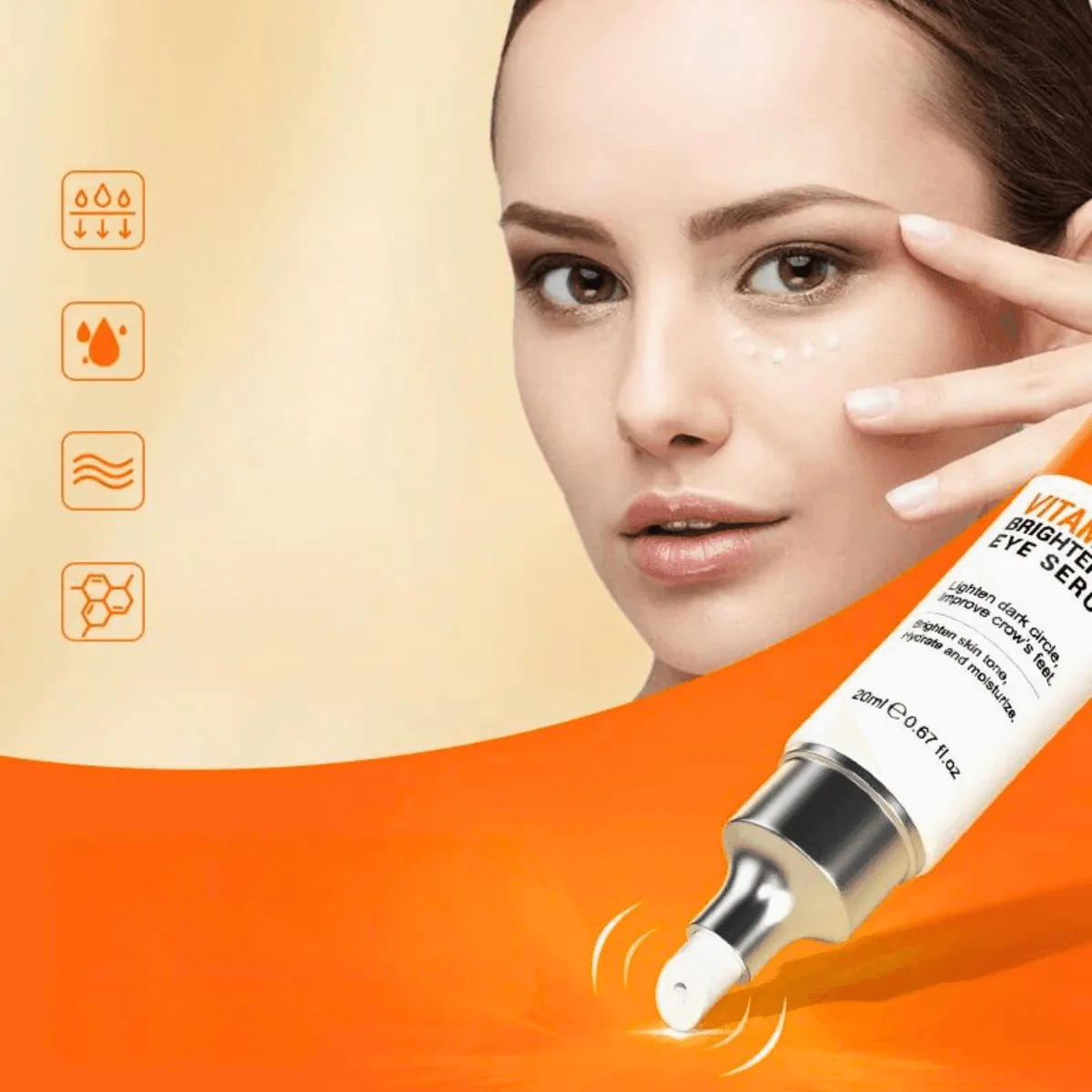 Eye Cream For Dark Circles, 20% Vitamin C, Hyaluronic Acid, Reduces Puffiness & Fine Lines, Moisturizes & Brightens, Unisex, Suitable For Daily Use