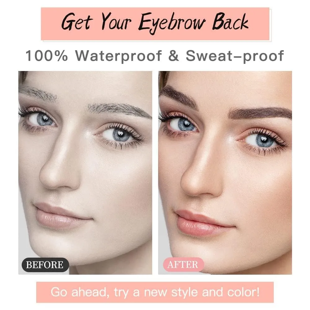 Eyebrow Tattoo 8 Sheets, 84 Pairs Eyebrow Tattoo Sticker Waterproof 4D Hair-Like Temporary Eyebrows Peel Off Brows Grooming Transfers Stickers Makeup for Women, Men, Girls, Brown