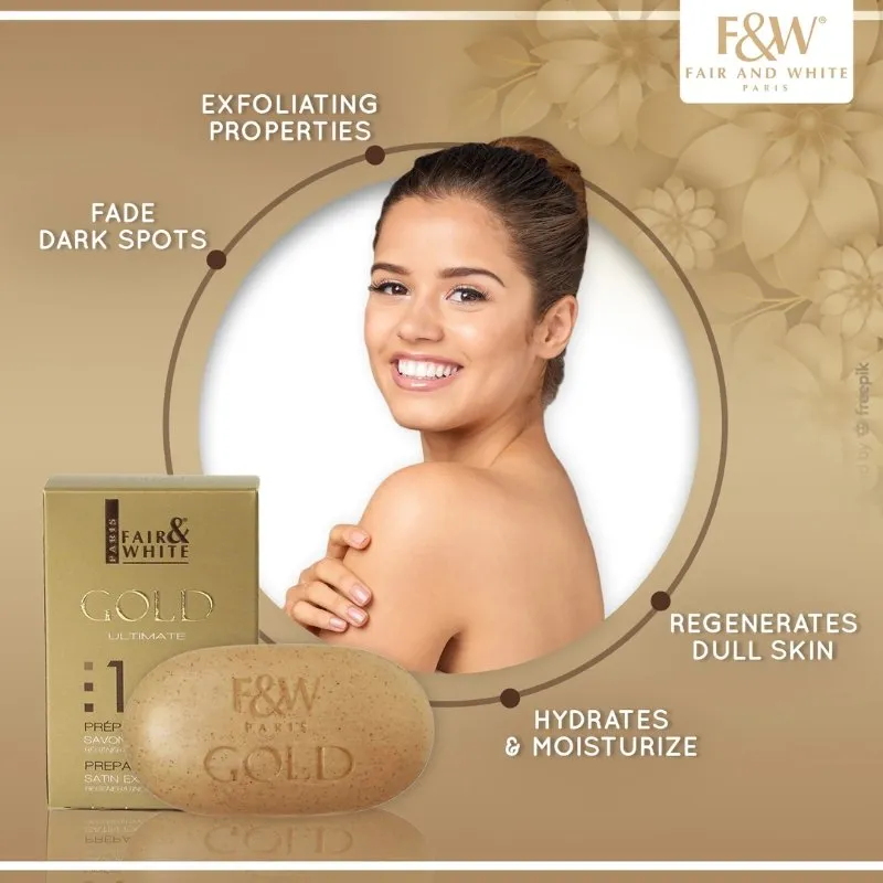 Fair & White Gold Exfoliating Argan oil Soap 200gr / 7 oz