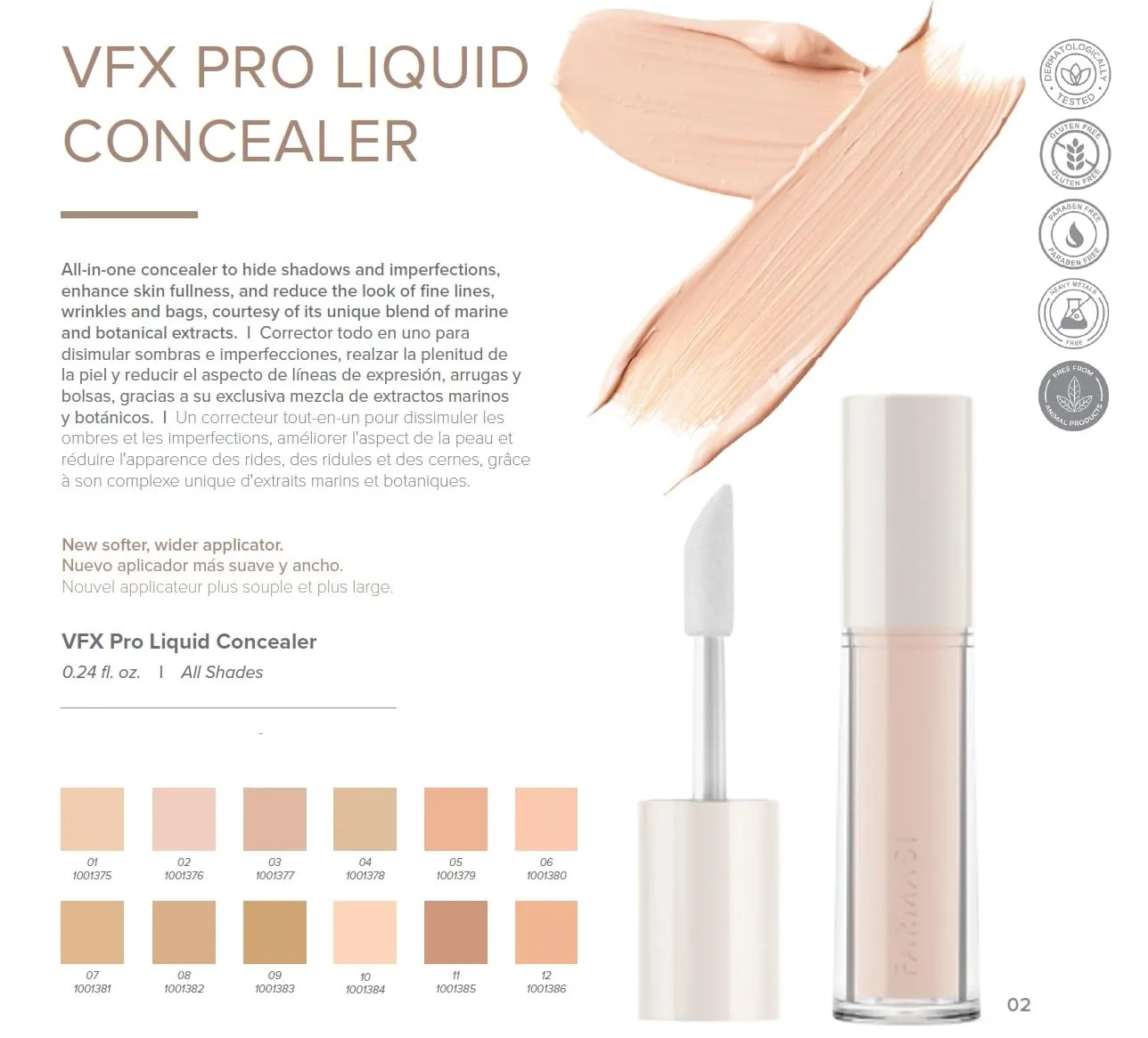 FARMASi Vfx Pro Liquid Concealer Makeup, All-in-one Full Coverage, Highly Pigmented Concealer for All Skin Type, Hide Shadows & Imperfections, Enhance Skin Fullness Foundation Concealer 0,24 Fl Oz W04