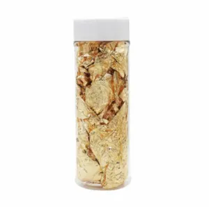 Gold Leaf Edible Gold/Silver Leaf Foil Bottle Gold Foil for Cooking Dessert Cake Ice Cream Decoration Foil  Flake Cooking Drink Food Dessert Cake Decorative Ice Cream Safety Decoration Face Beauty Mask