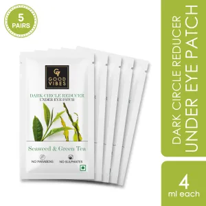 Good Vibes Seaweed & Green Tea Dark Circle Reducer Under Eye Patch | Anti-Ageing, Hydrating | Vegan, No Parabens, No Sulphates, No Mineral Oil, No Animal Testing