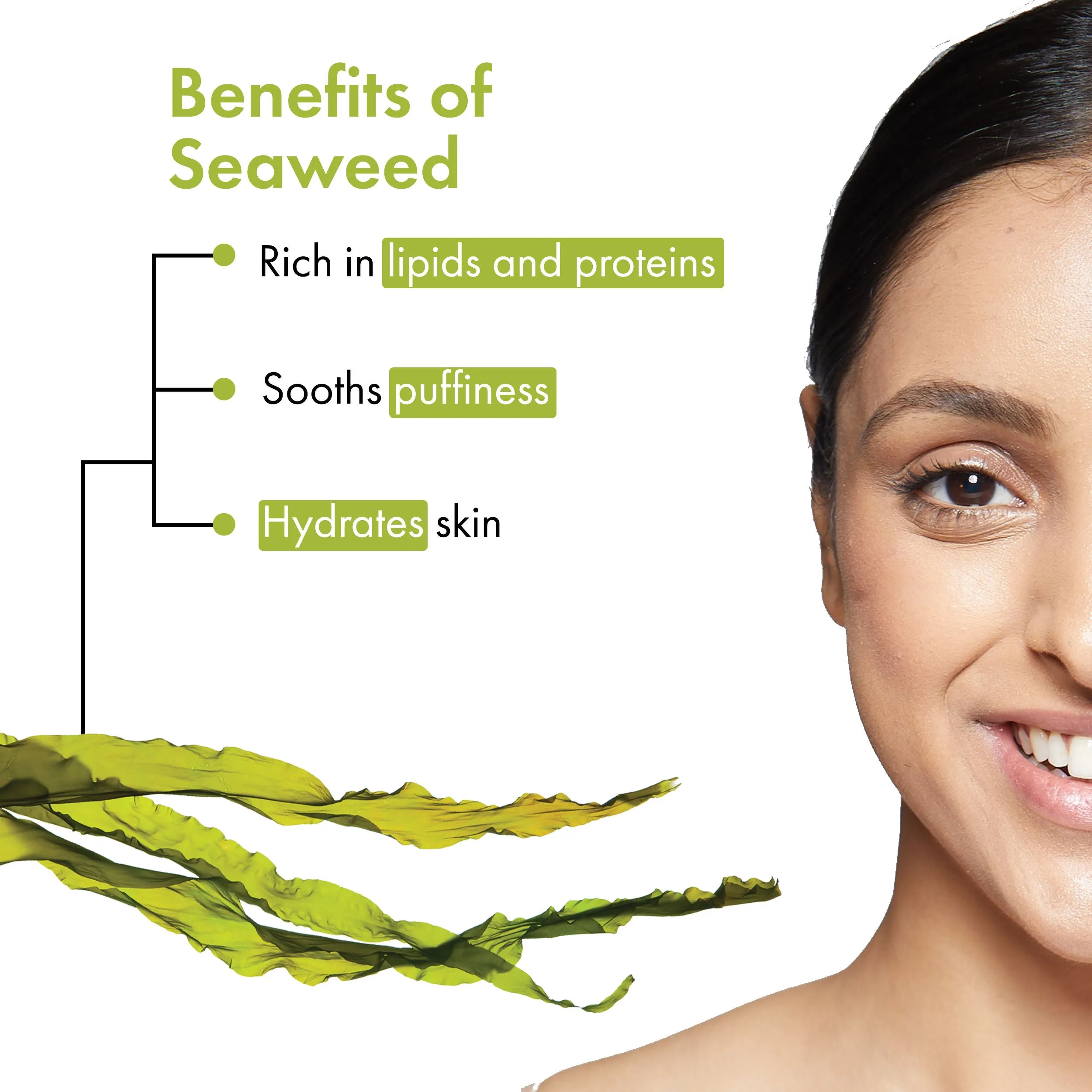 Good Vibes Seaweed & Green Tea Dark Circle Reducer Under Eye Patch | Anti-Ageing, Hydrating | Vegan, No Parabens, No Sulphates, No Mineral Oil, No Animal Testing