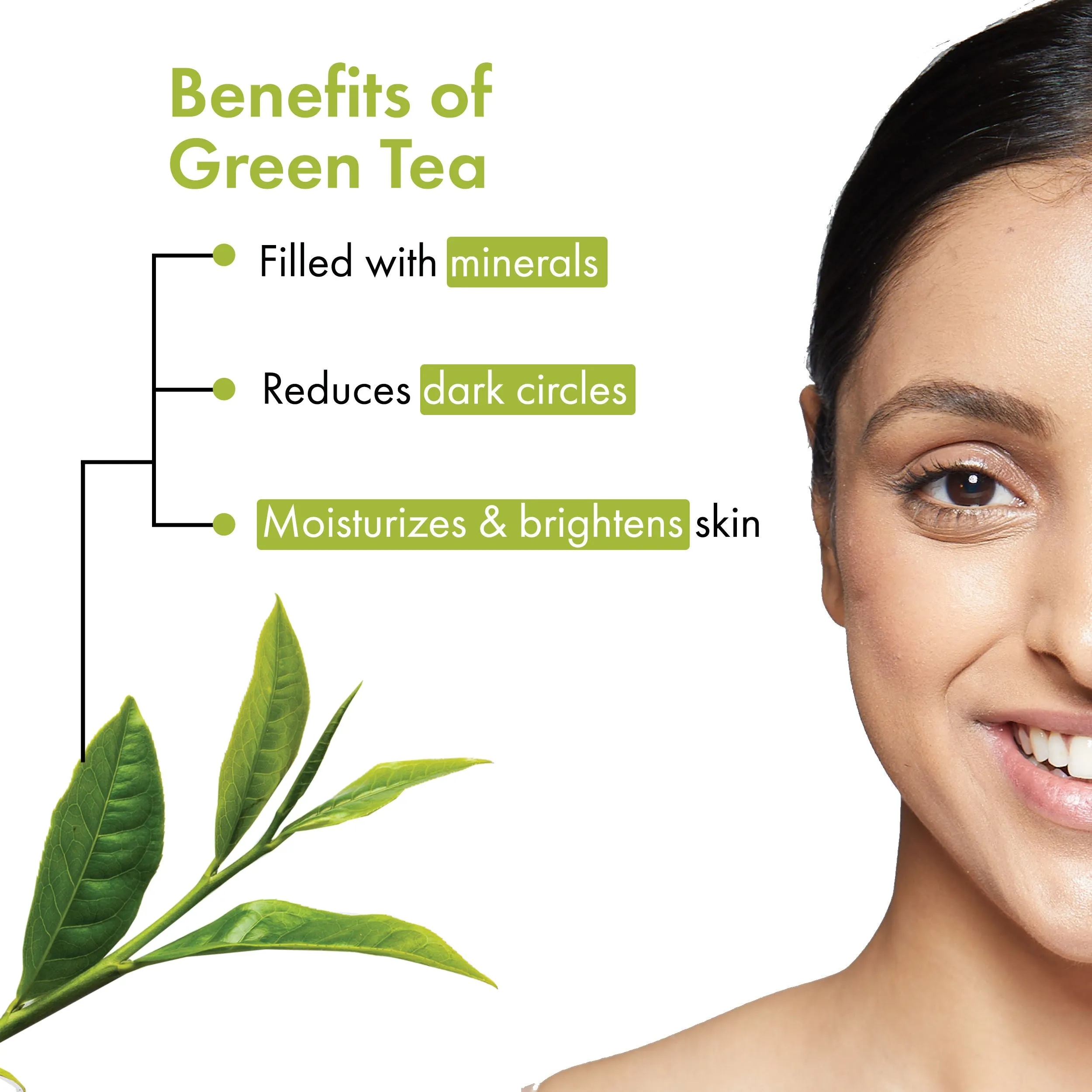 Good Vibes Seaweed & Green Tea Dark Circle Reducer Under Eye Patch | Anti-Ageing, Hydrating | Vegan, No Parabens, No Sulphates, No Mineral Oil, No Animal Testing