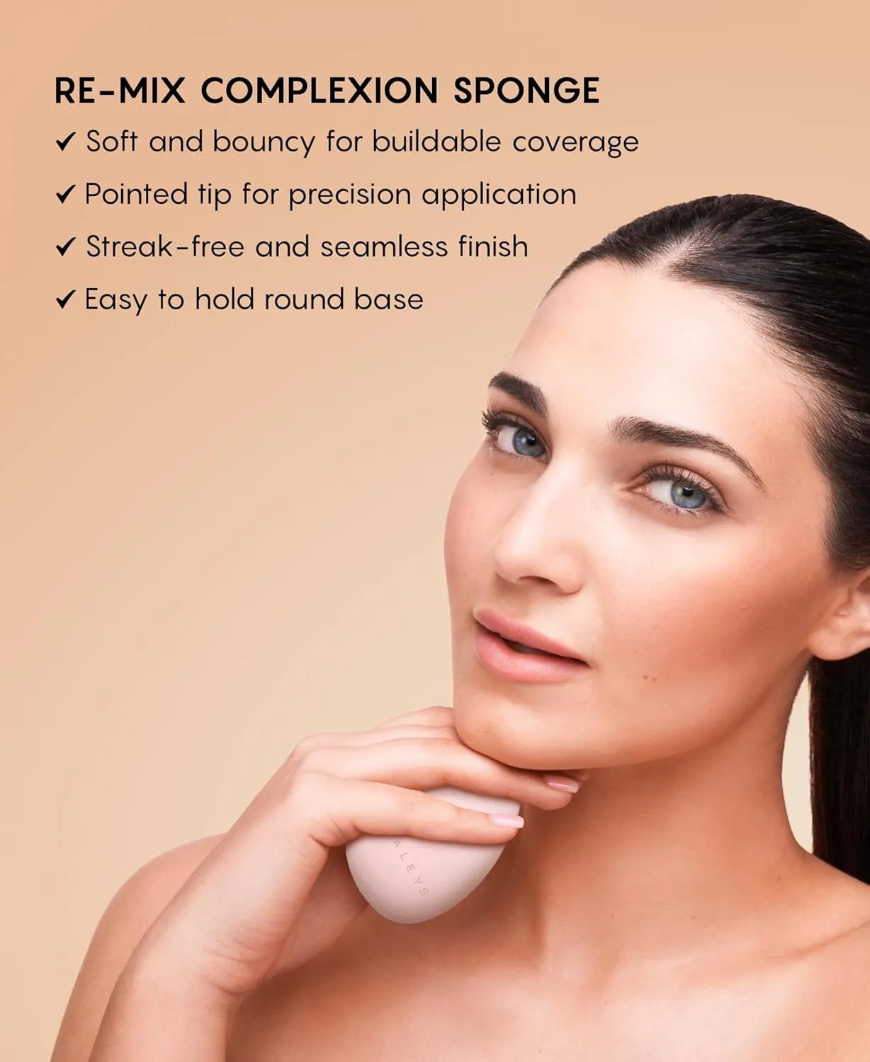 HALEYS Remix Complexion Sponge Vegan, Cruelty-Free Makeup Sponge Blender - Apply Liquid, Cream or Powder Foundation for a Precise, Streak-Free Finish (Pink) (Pack of 2)