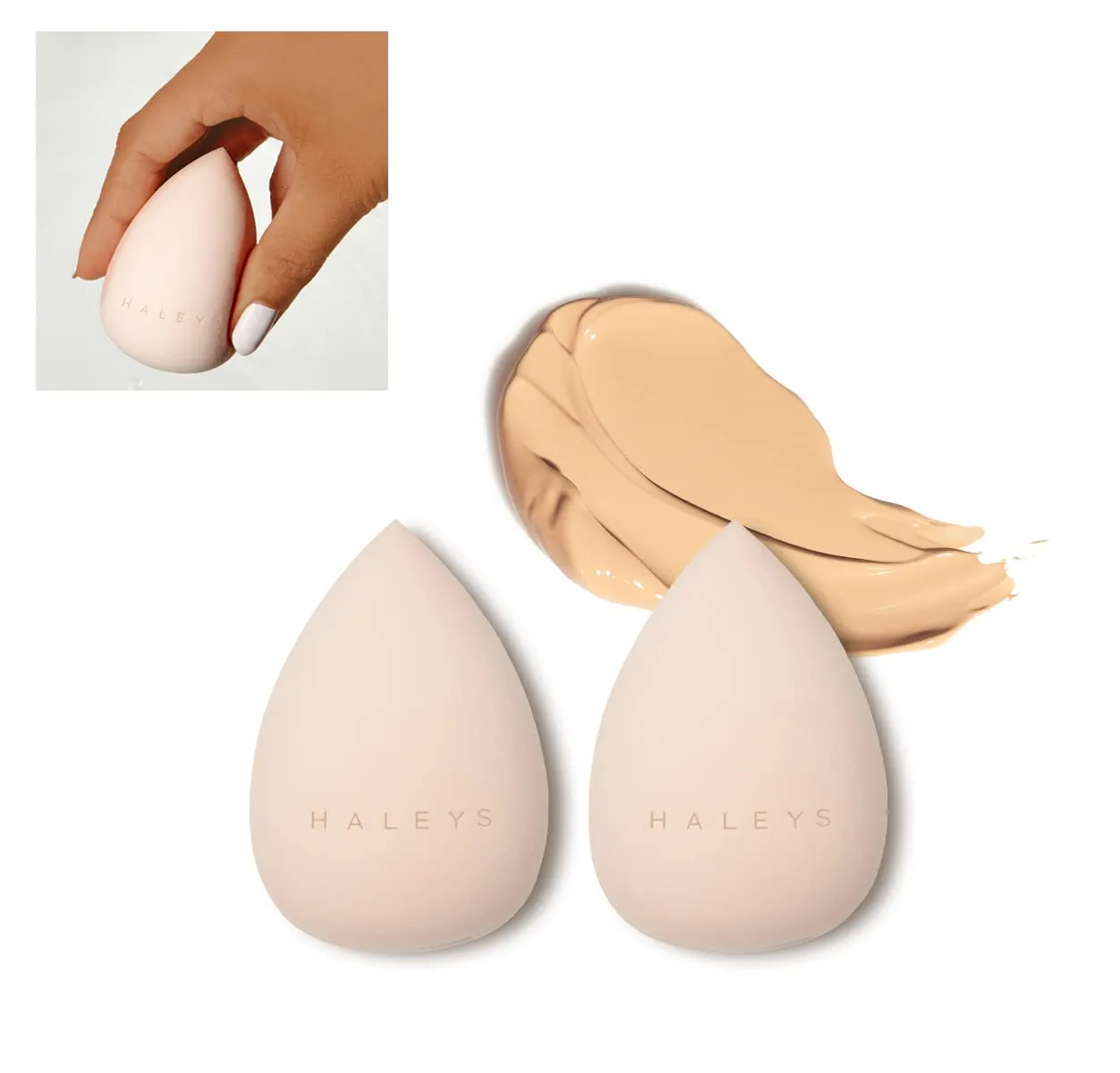 HALEYS Remix Complexion Sponge Vegan, Cruelty-Free Makeup Sponge Blender - Apply Liquid, Cream or Powder Foundation for a Precise, Streak-Free Finish (Pink) (Pack of 2)