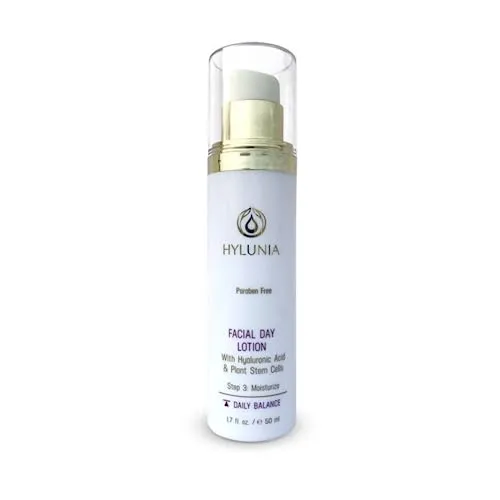 Hylunia Facial Day Lotion - 1.7 fl oz - Anti-Aging for Wrinkles - with Shea Butter, Hyaluronic Acid Serum, Zinc - Natural Vegan Moisturizer - Rapid Skin Repair