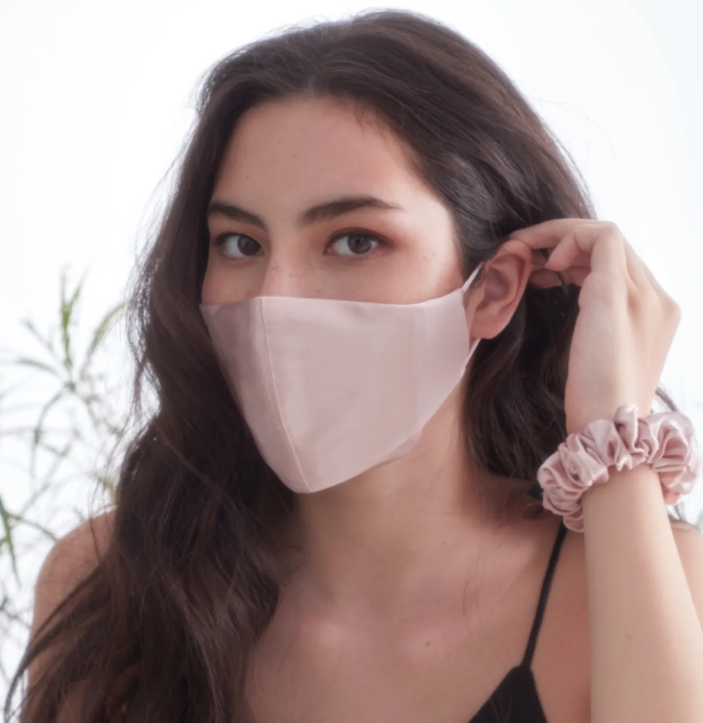 Ice-Cream 100% Organic Mulberry Silk Face Mask with Filter | Blush Pink