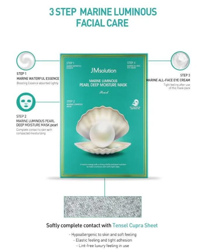 JM Solution Marine Luminous Pearl Deep Moisture Mask Pearl 10EA