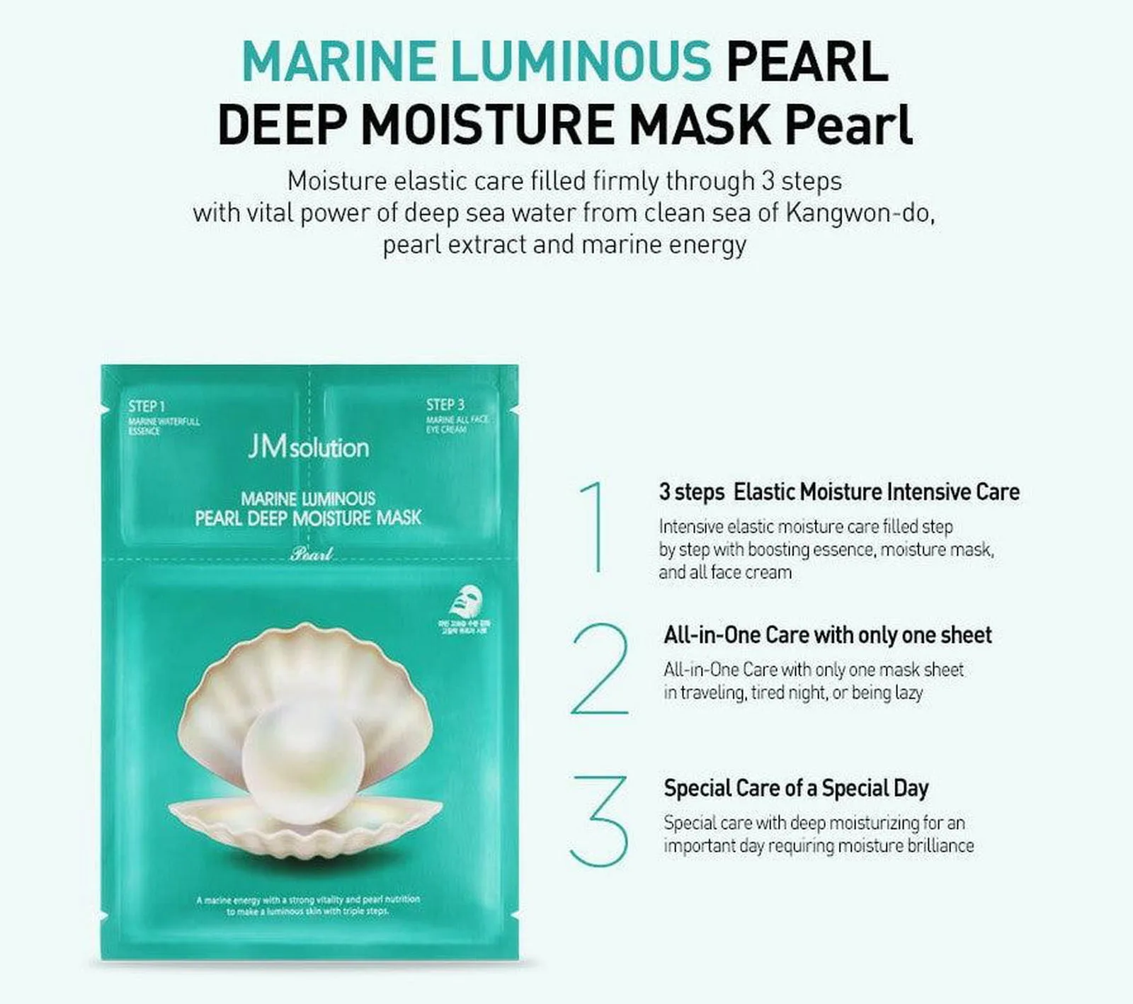 JM Solution Marine Luminous Pearl Deep Moisture Mask Pearl 10EA