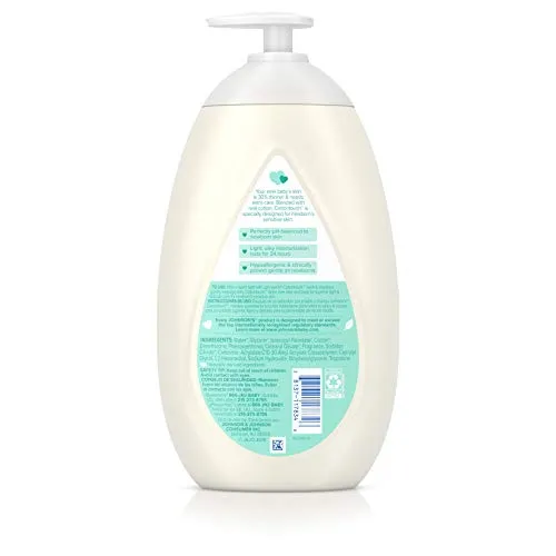 Johnson's CottonTouch Newborn Baby Face and Body Lotion, Hypoallergenic Moisturization for Baby's Skin, Made with Real Cotton, Paraben-Free, Sulfate-Free, Dye-Free, 27.1 fl. oz