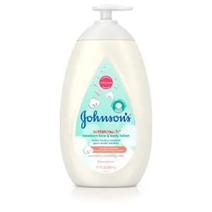 Johnson's CottonTouch Newborn Baby Face and Body Lotion, Hypoallergenic Moisturization for Baby's Skin, Made with Real Cotton, Paraben-Free, Sulfate-Free, Dye-Free, 27.1 fl. oz