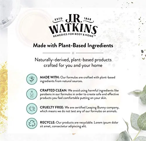 J.R. Watkins Fragrance Free Daily Moisturizing Lotion, Body Cream in Pump Dispenser, Hydrating Skin Cream Made with Shea Butter, Cocoa Butter, Coconut Oil & Vitamin E, 532 Milliliters
