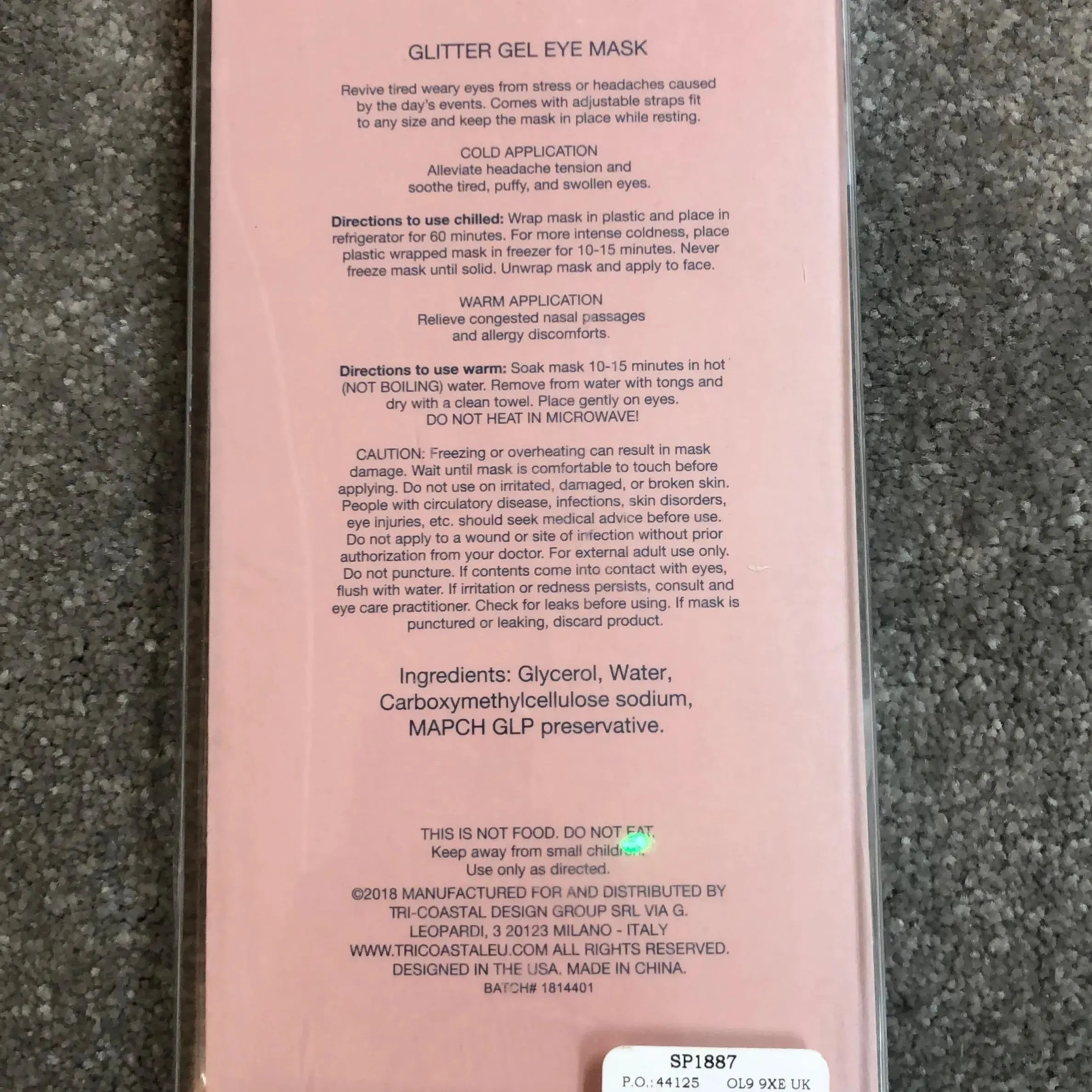 Juicy Couture Glitter Gel Eye Mask