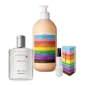 Kit Pride Limited Edition: Insensitionz Deodorant Cologne 100ml   Balm Labial Intense   Body Lotion Take Good Care 400ml - o Boticario