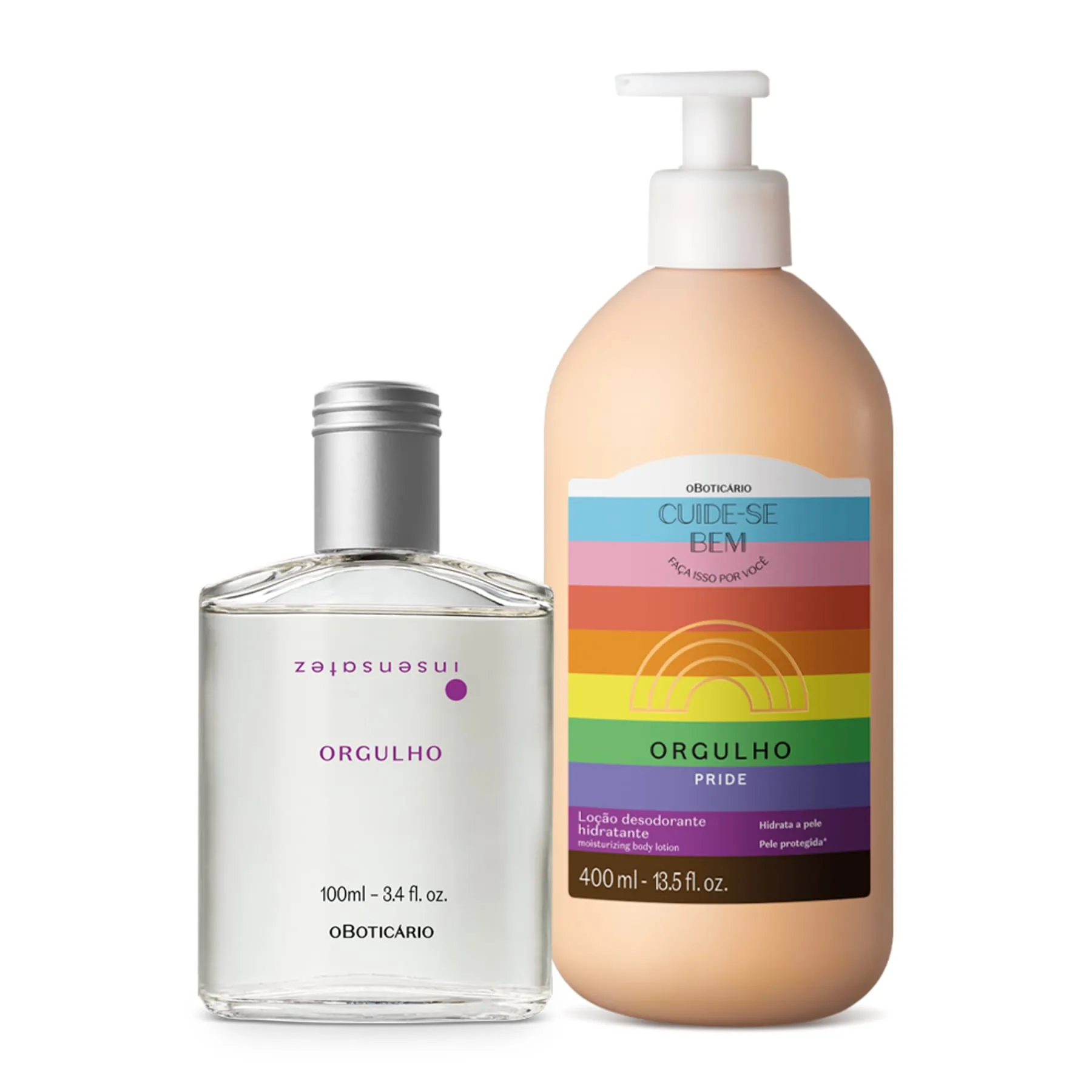 Kit Pride Limited Edition: Insensitionz Deodorant Cologne 100ml   Body Lotion Take Good Care 400ml - o Boticario
