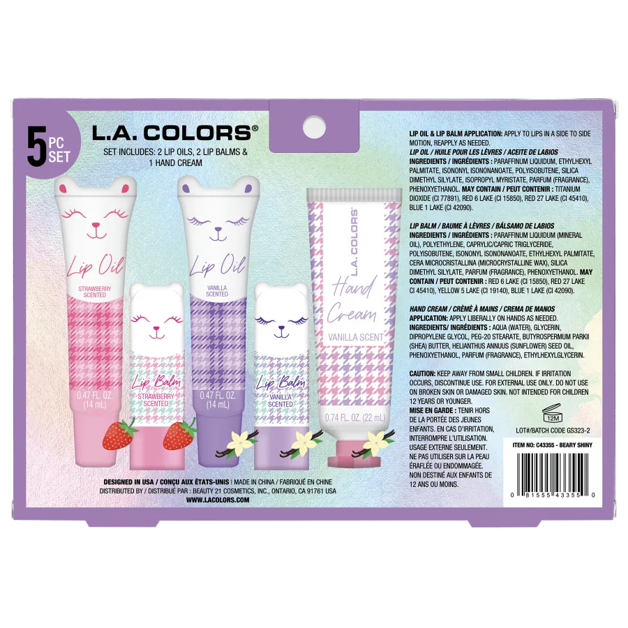 L.A. Colors All Is Bright 5 pcs Beary Shiny Moisturizer Set