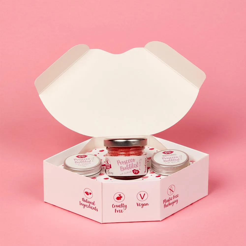 Lip Scrub & Balm Gift Set - Prosecco Bubbles