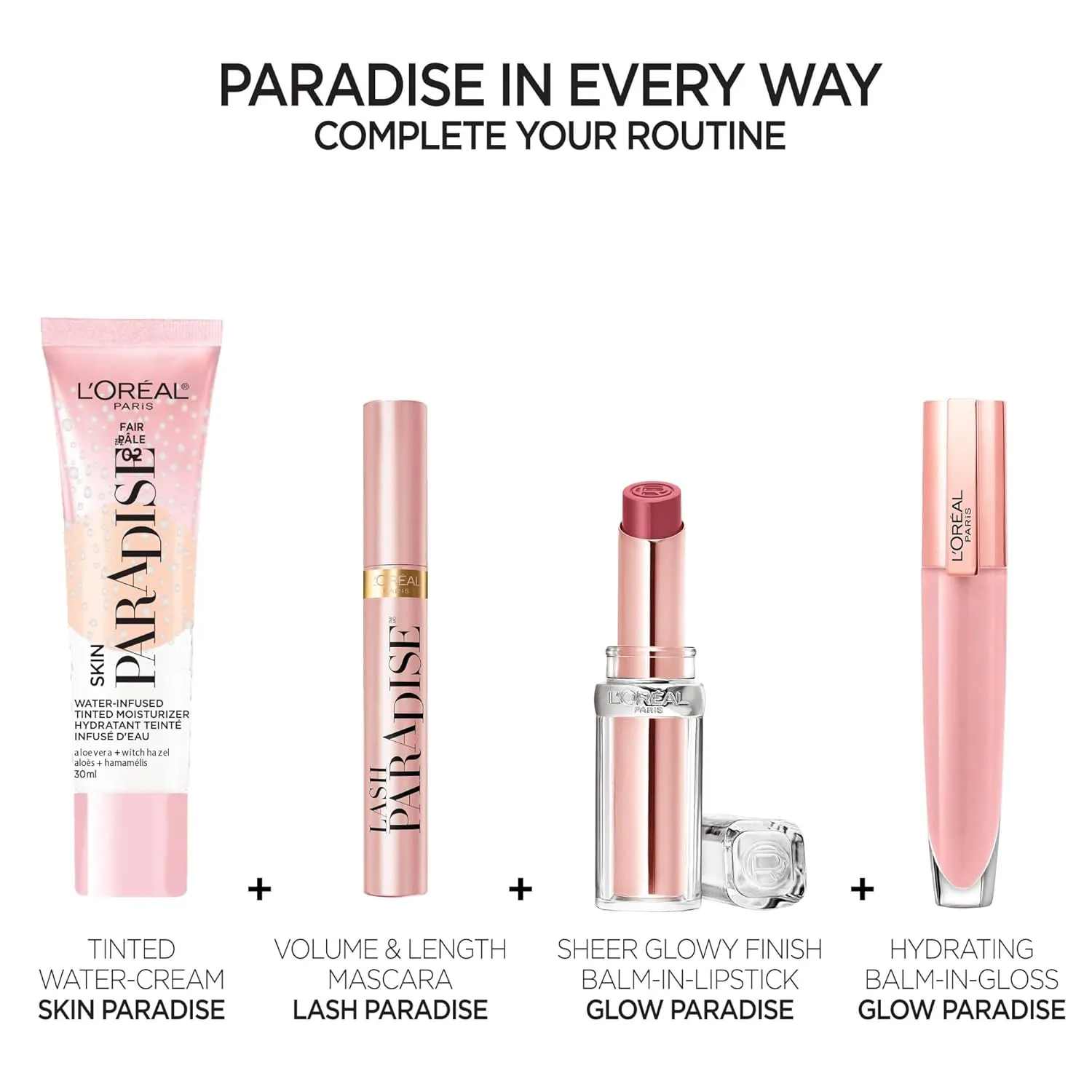 L'Oreal Paris Skin Paradise Water-infused Tinted Moisturizer with Broad Spectrum SPF 19 sunscreen lightweight, natural coverage up to 24h hydration for a fresh, glowing complexion, Light 03, 1 fl oz