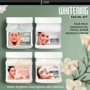 Luster Whitening Facial Kit | Massage Cream & Massage Gel & Facial Scrub & Face Pack - 4x500ml