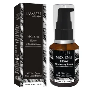 LUXURI Neck, Knee & Elbow Whitening Serum with Vitamin- C, Glutathione & Alpha Arbutin/Intimate Area Whitening 30ml