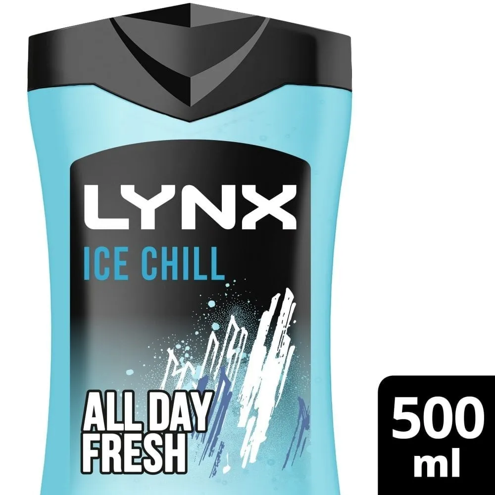 Lynx XXL Ice Chill 3 In 1 Shower Gel Trio 3 x 500ml