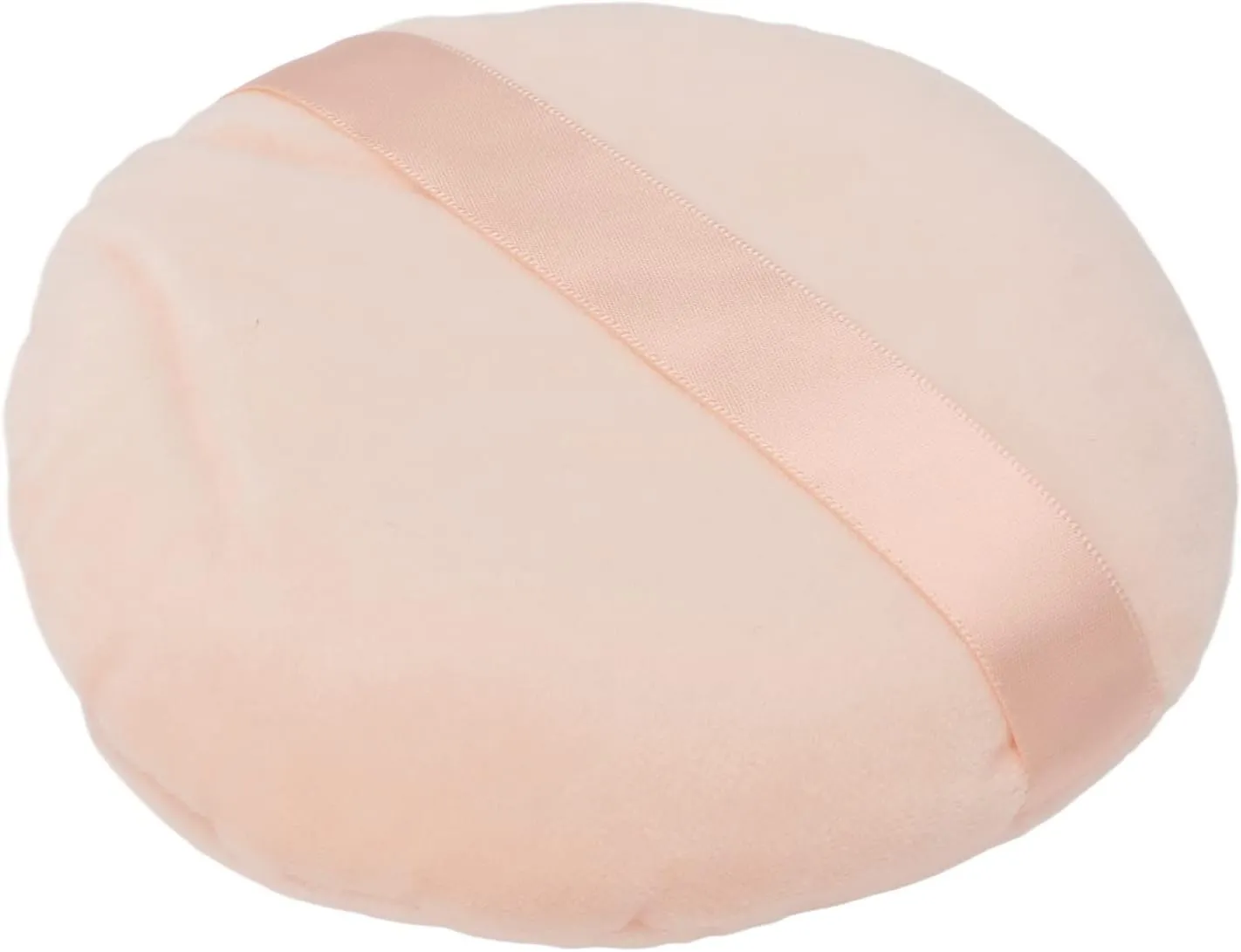 Makeup Puff Pad, Skin Friendly Ultra Large Machine Washable Tape Handle Loose Powder Puff Soft Swansdown Round for Body Powder (Skin Color)