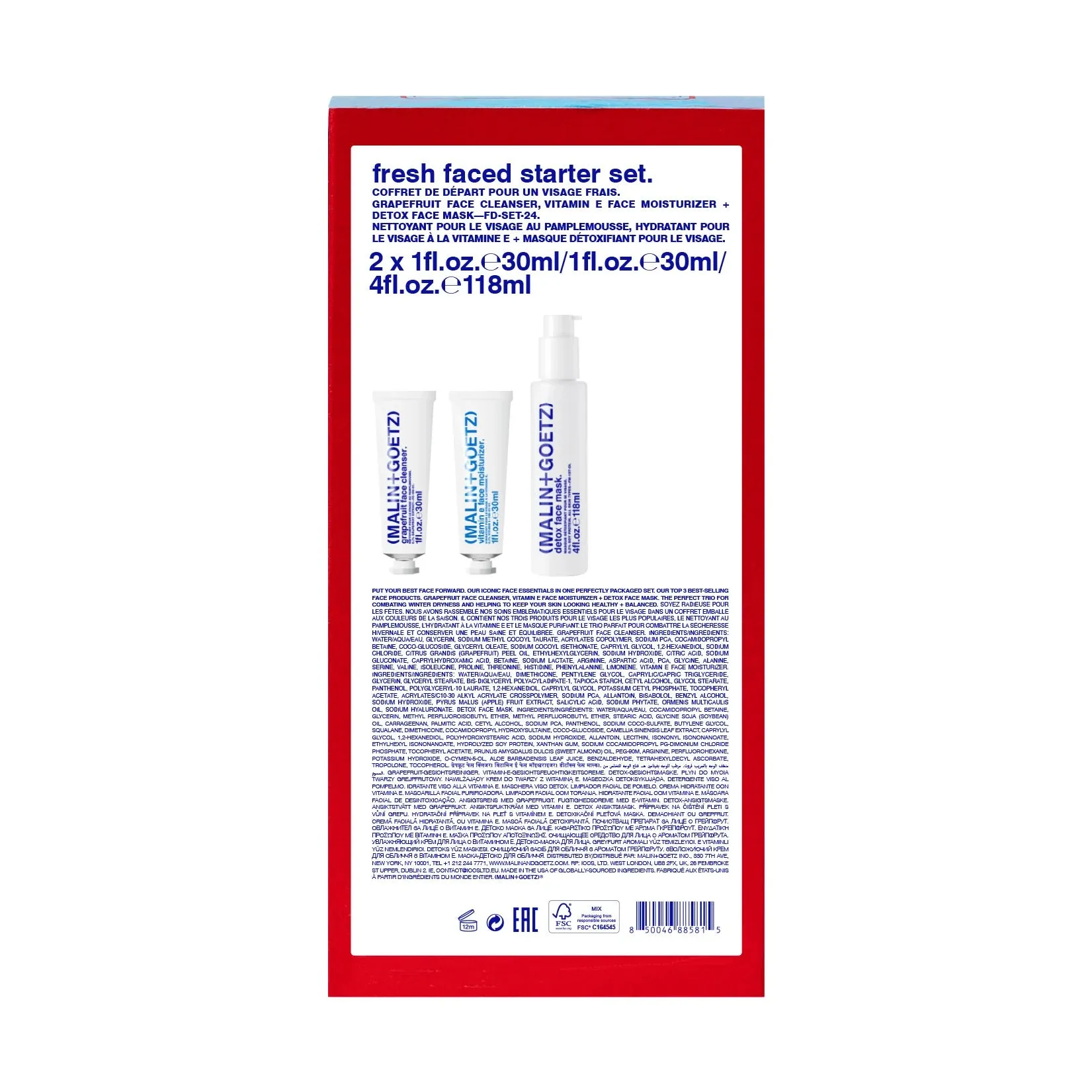 Malin Goetz Fresh Faced Starter Set - 3 Piece Gift Set