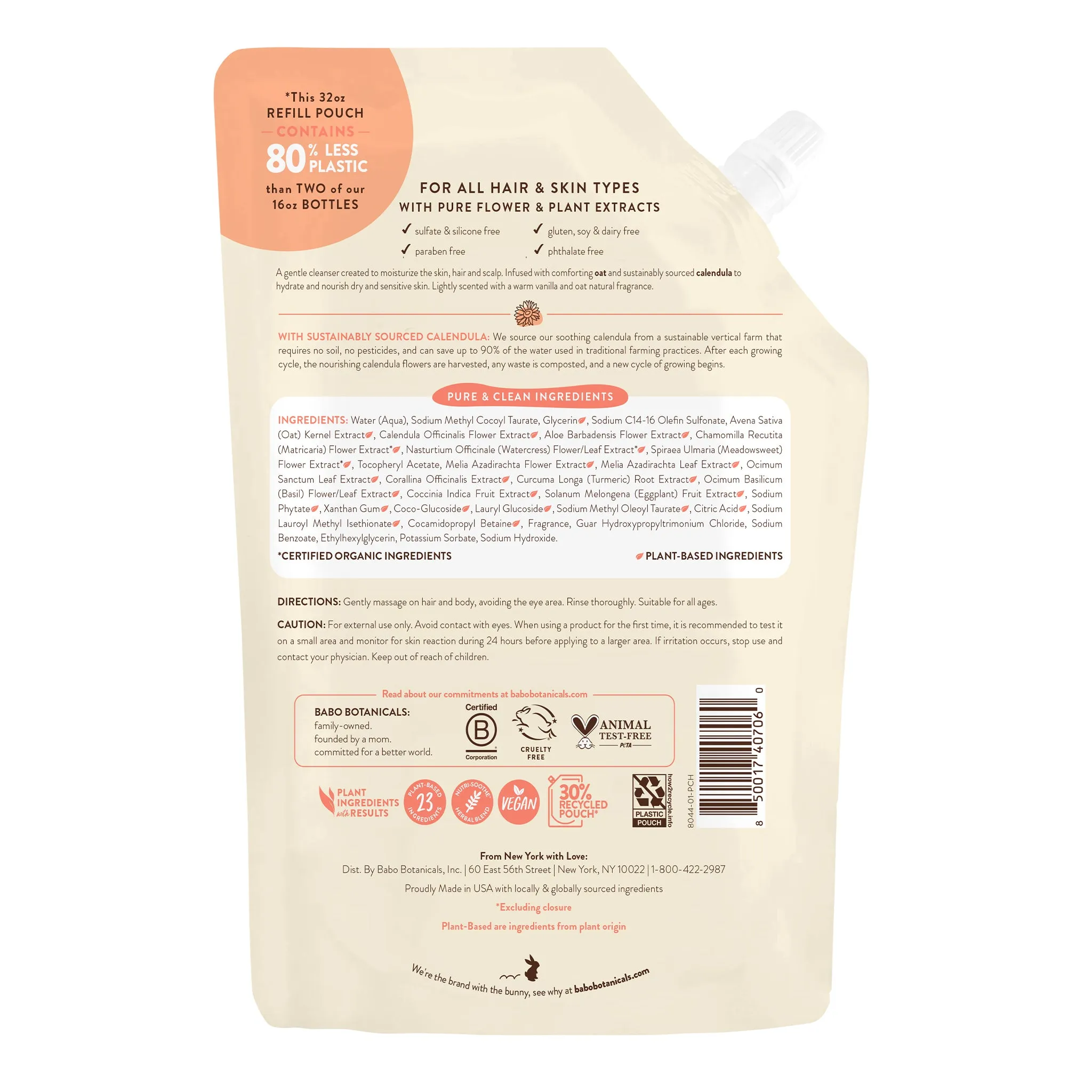 Moisturizing Oat & Calendula Shampoo & Wash