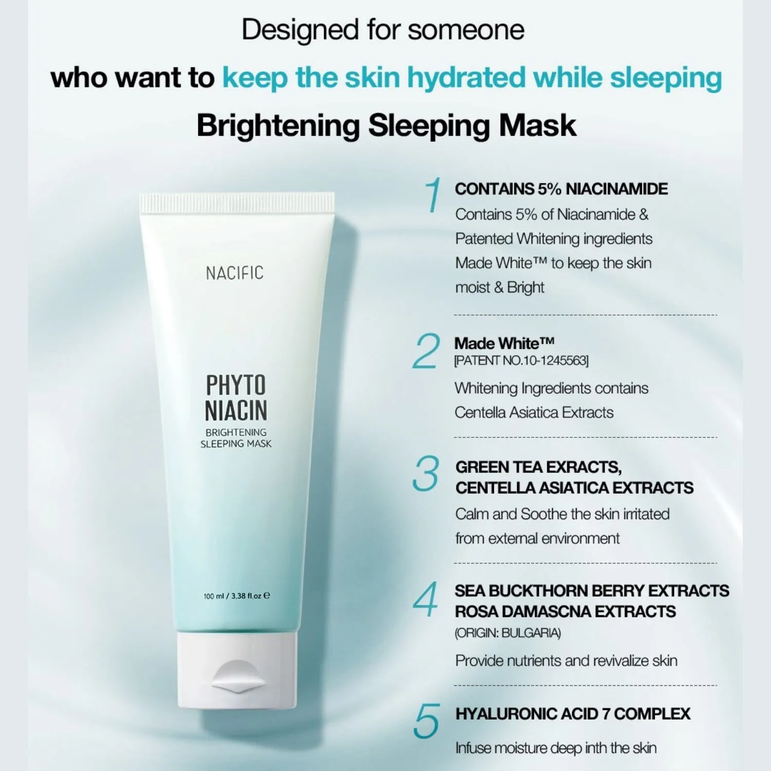 NACIFIC Phyto Niacin Brightening Sleeping Mask 100ml (5% Niacinamide)