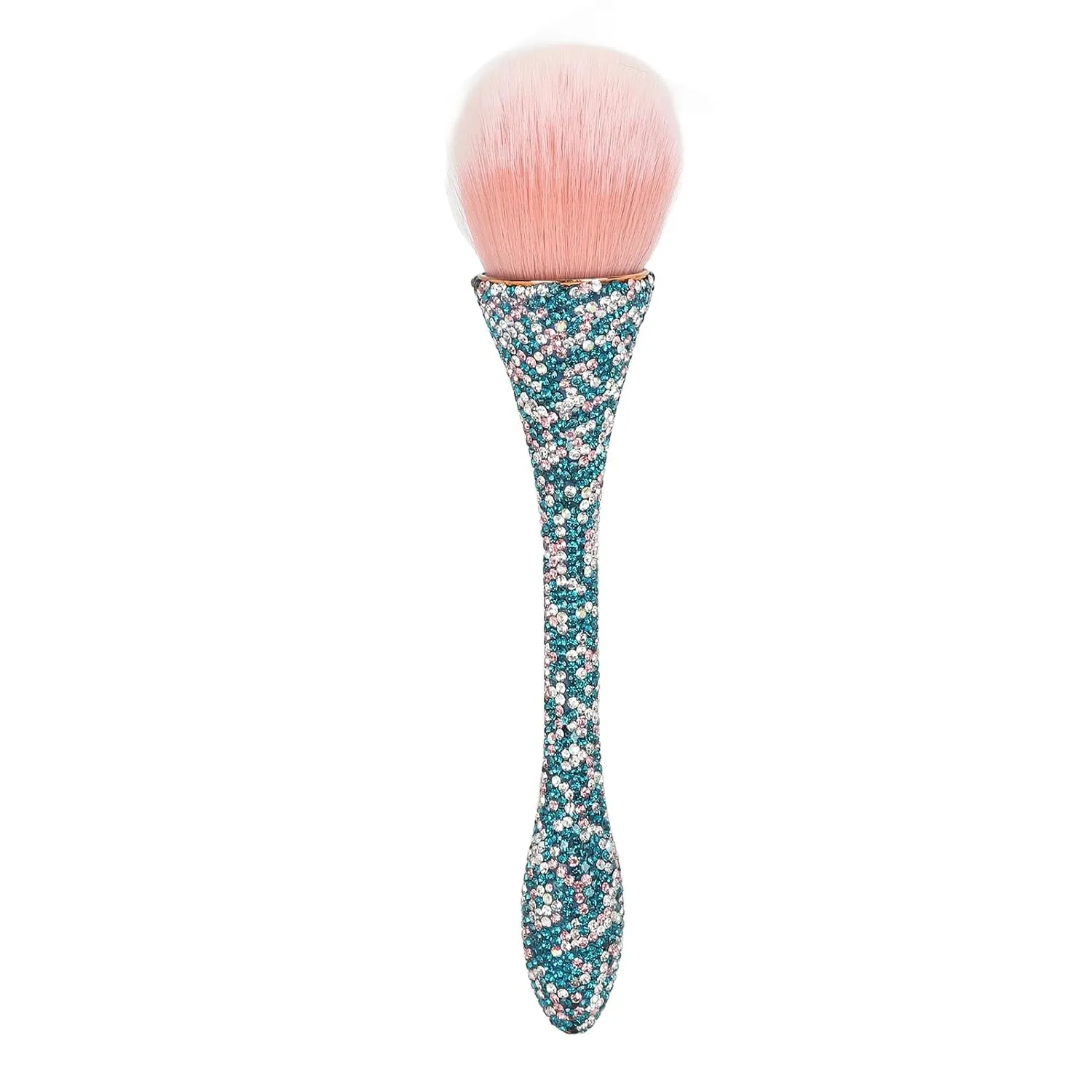 Nail Art Dust Powder Remover Brush,Nail Dust Cleansing Brush, Soft Nylon Hair Comfortable Grip Prevent Deformation Loose Powder Brush (Blue)